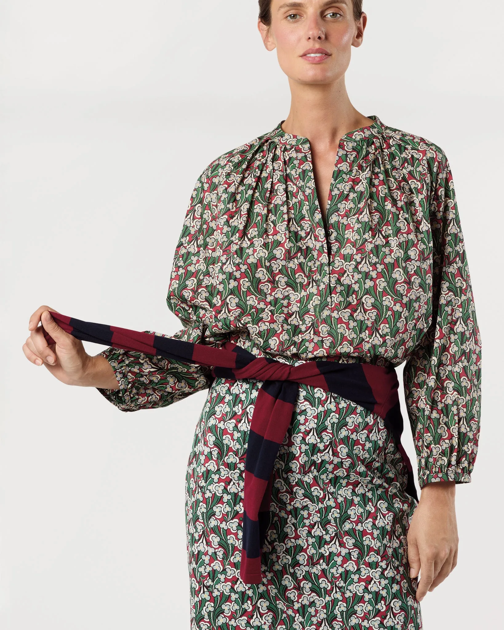 Sienna Top in Crimson/Multi Laith Liberty Fabric sold by Mashburn product image thumbnail 5