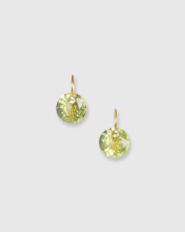 Small Round Gem Earrings in Lemon Quartz/Yellow Sapphire sold by Mashburn