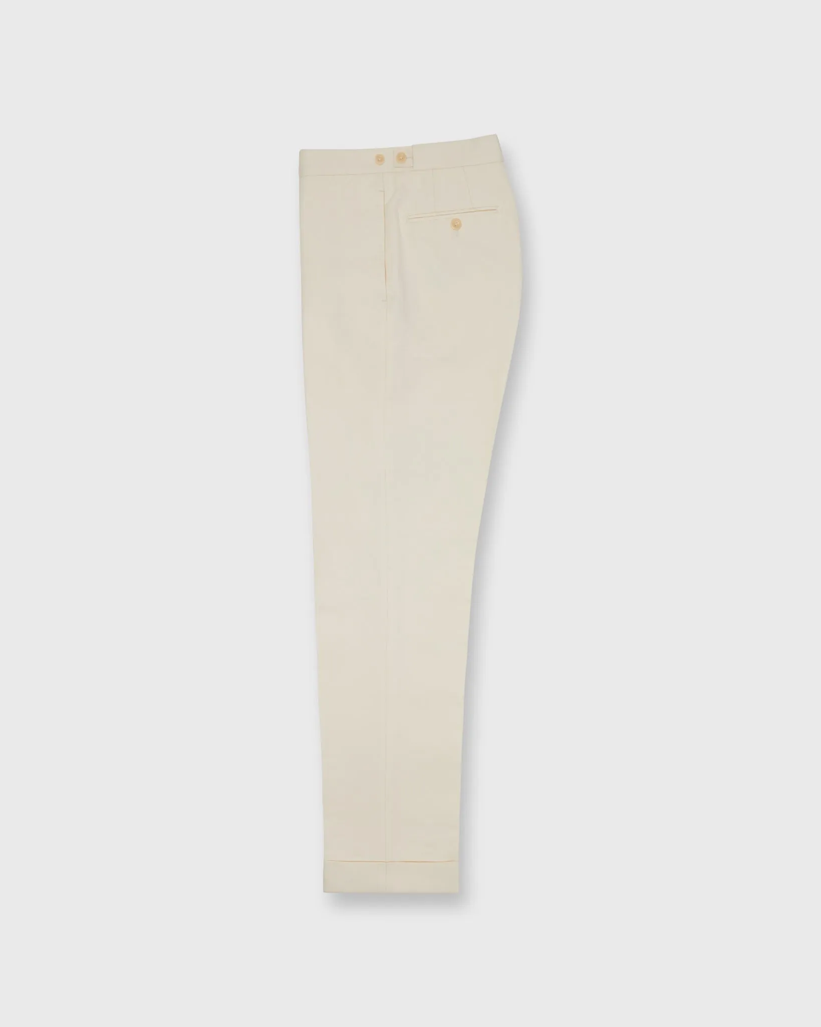 Side-Tab Dress Trouser in Ivory Cotolino Canvas sold by Mashburn