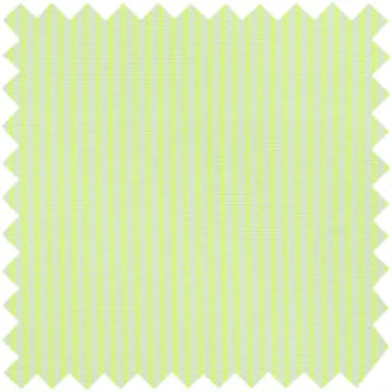 Made-to-Order Fabric in Fluo Yellow Hairline Stripe Poplin sold by Mashburn