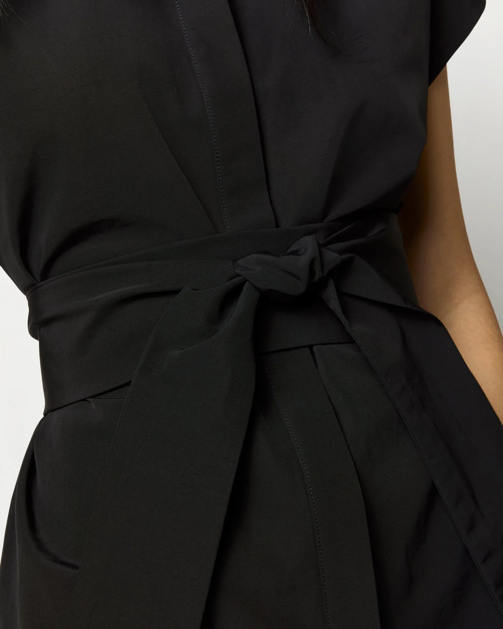 Gianna Maxi Shirtdress in Black Cotton/Nylon Faille sold by Mashburn product image thumbnail 4
