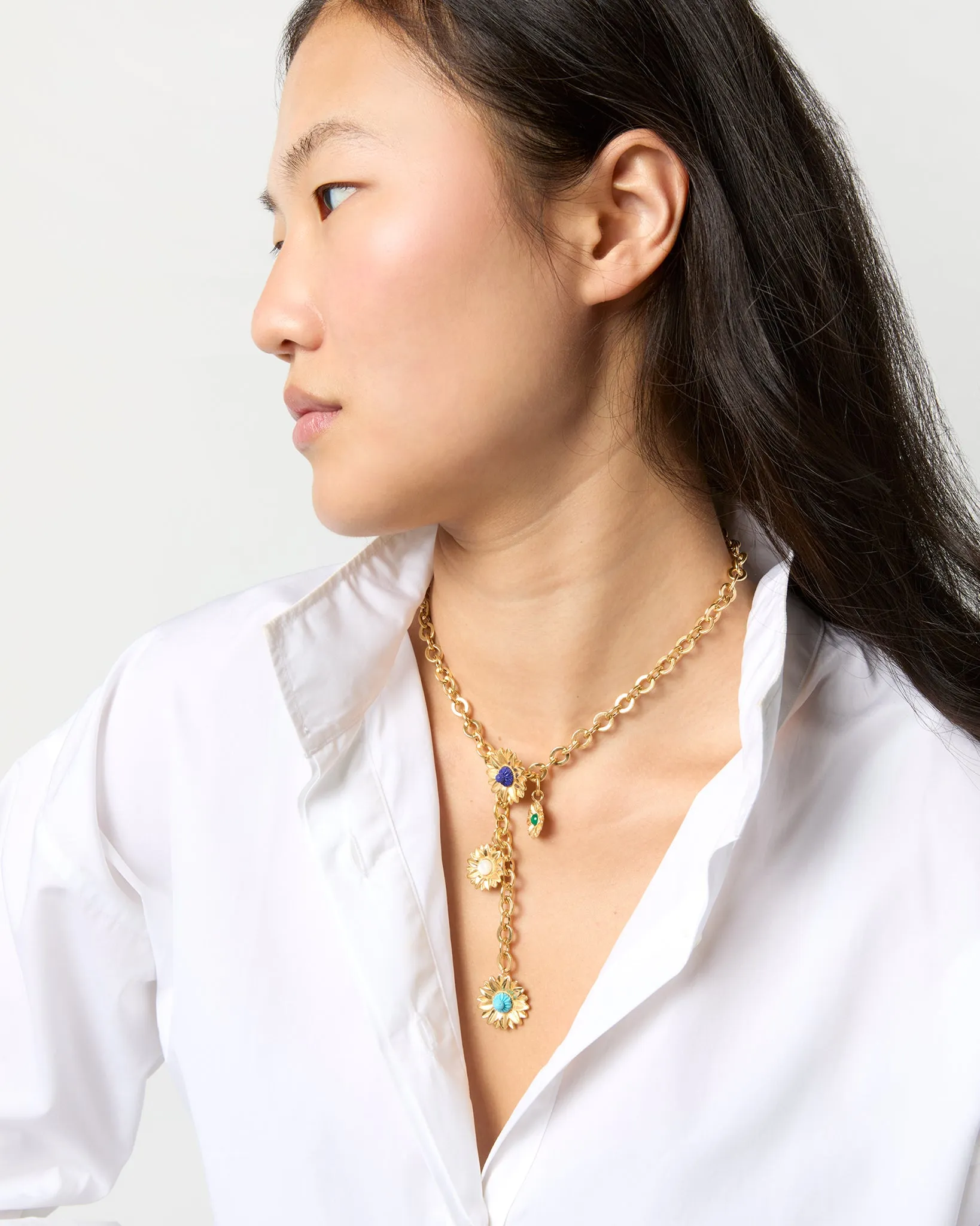 Limoncello Cascade Necklace in Lapis/Turquoise sold by Mashburn product image thumbnail 2