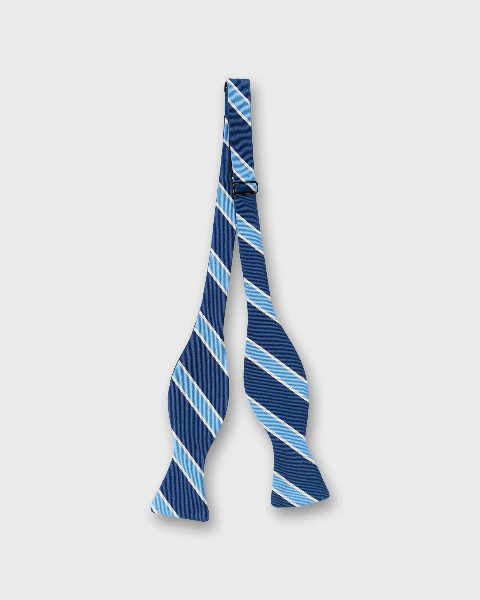 Silk Bow Tie in Navy/Cobalt Crescent Stripes sold by Mashburn product image thumbnail 2
