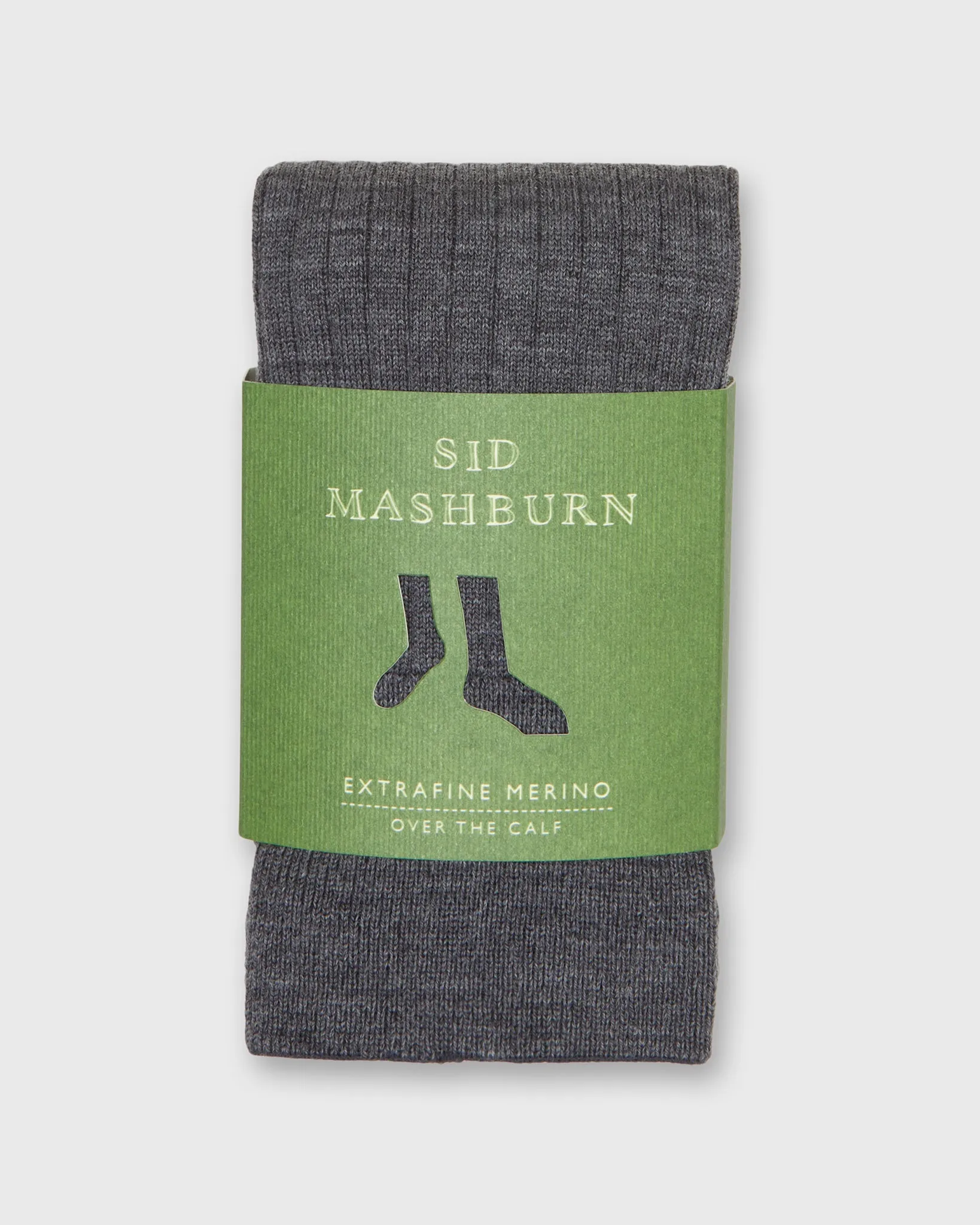Over-The-Calf Dress Socks in Heather Grey Extra Fine Merino sold by Mashburn product image thumbnail 2