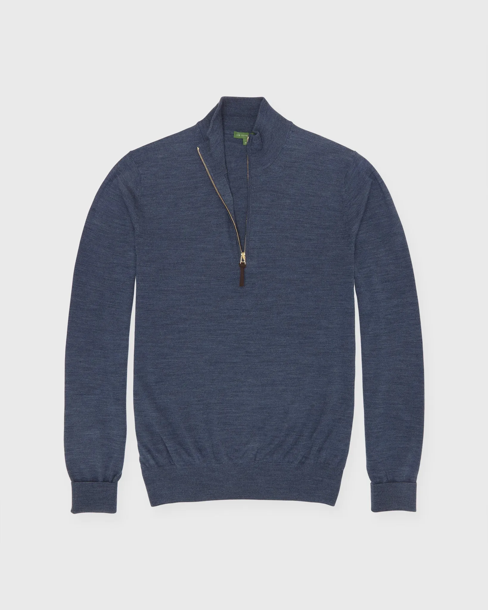 Fine-Gauge Half-Zip Sweater in Air Force Blue Escorial Wool sold by Mashburn