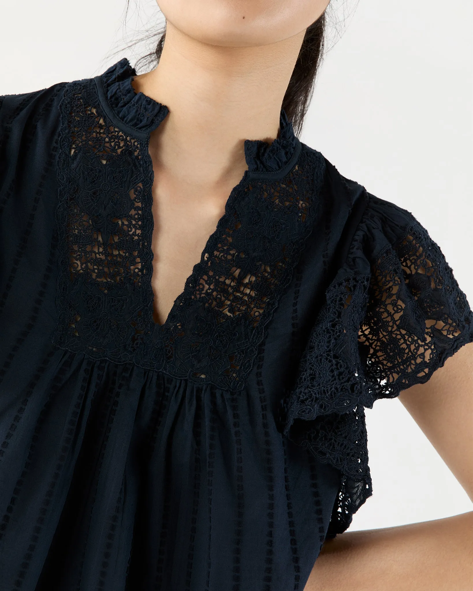 Jolie Flutter Sleeve Top in Midnight sold by Mashburn product image thumbnail 2