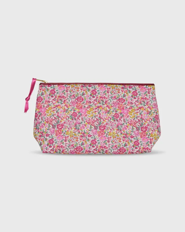 Soft Small Cosmetic Bag in Pink/Multi Emma & Georgina Liberty Fabric sold by Mashburn