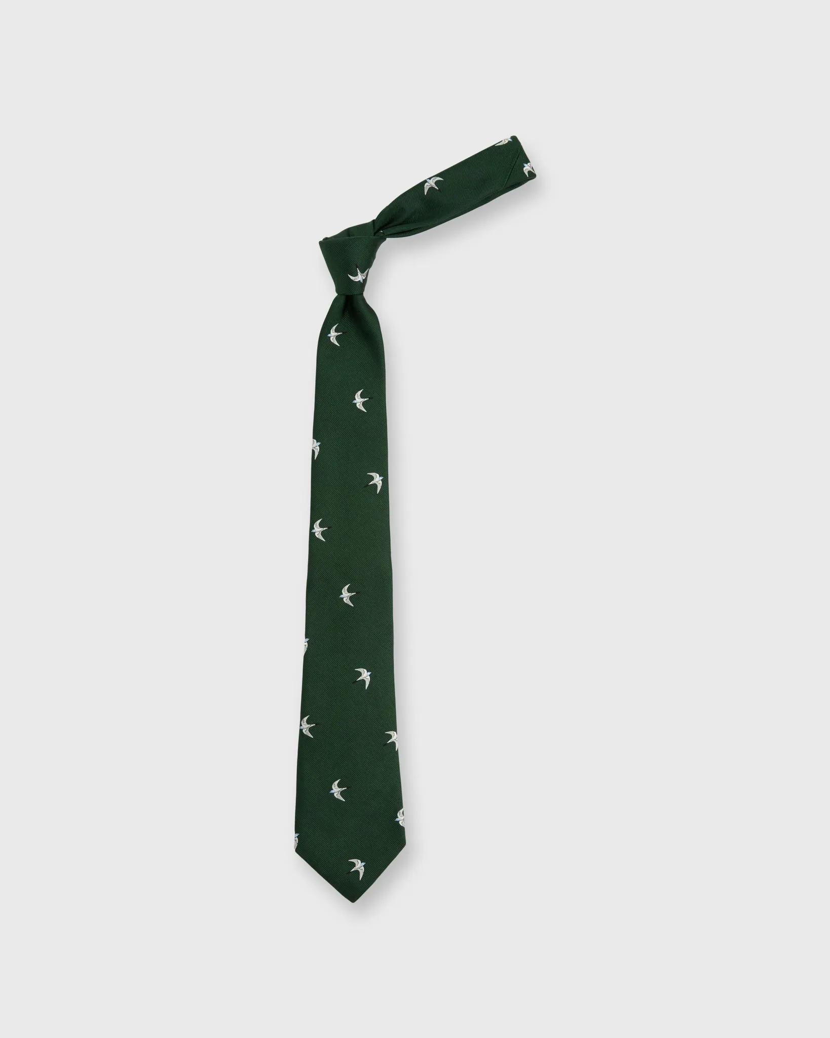 Silk Club Tie in Hunter/White/Sky Swallow sold by Mashburn product image thumbnail 3