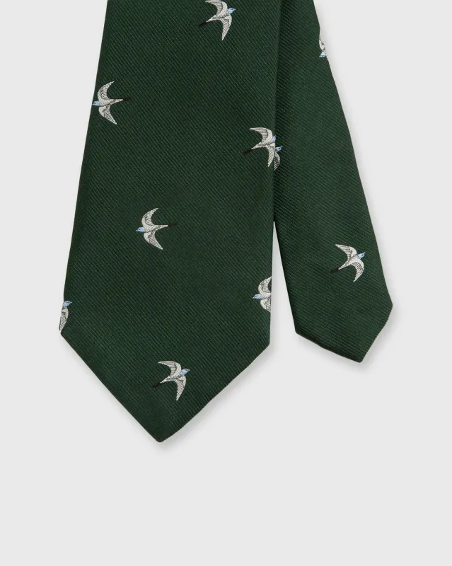 Silk Club Tie in Hunter/White/Sky Swallow sold by Mashburn