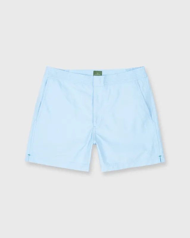 Zip-Front Standard Swim Short in Sky Nylon sold by Mashburn
