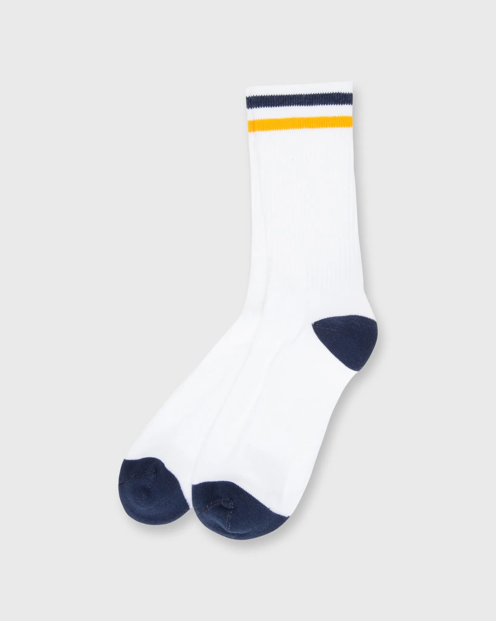Kennedy Luxe Athletic Socks in White/Navy/Gold sold by Mashburn
