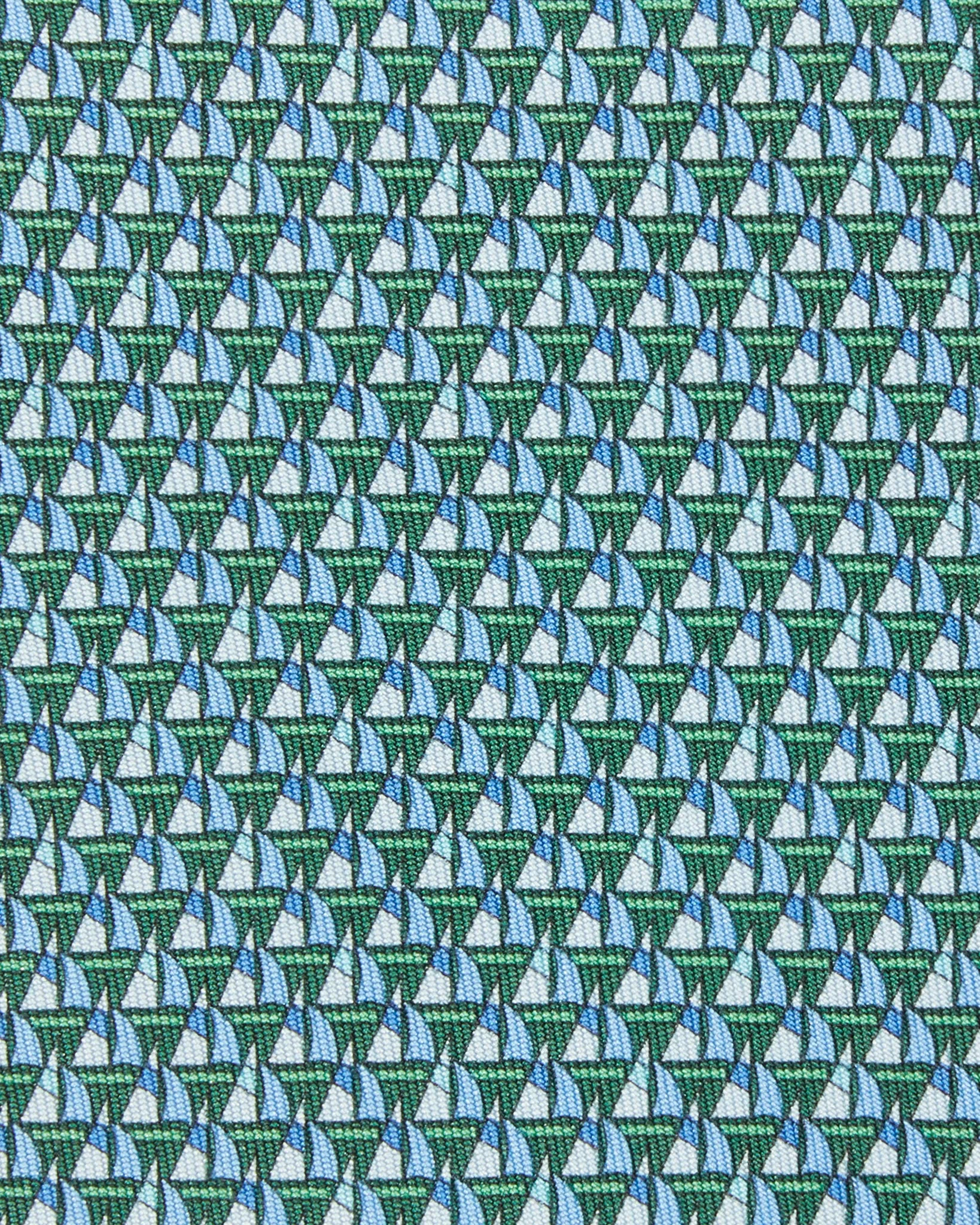 Silk Print Tie in Green/Blue Sailboat sold by Mashburn product image thumbnail 2