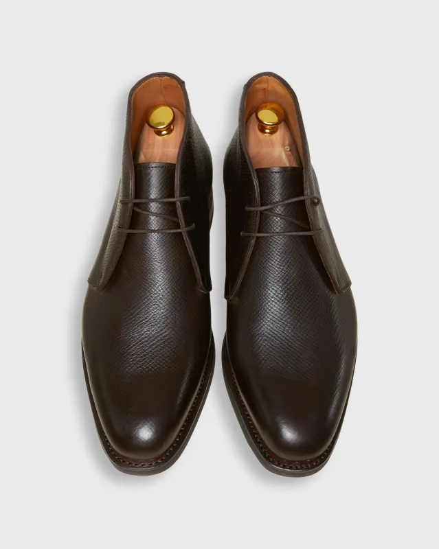 Chukka Boot in Dark Brown Utah Grain Calfskin sold by Mashburn