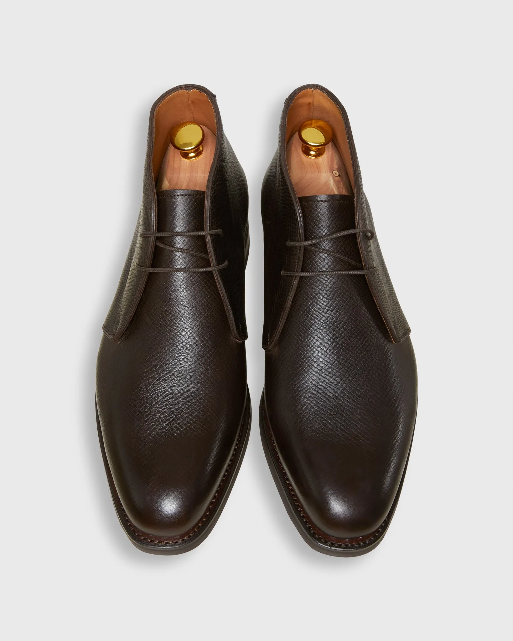 Chukka Boot in Dark Brown Utah Grain Calfskin sold by Mashburn