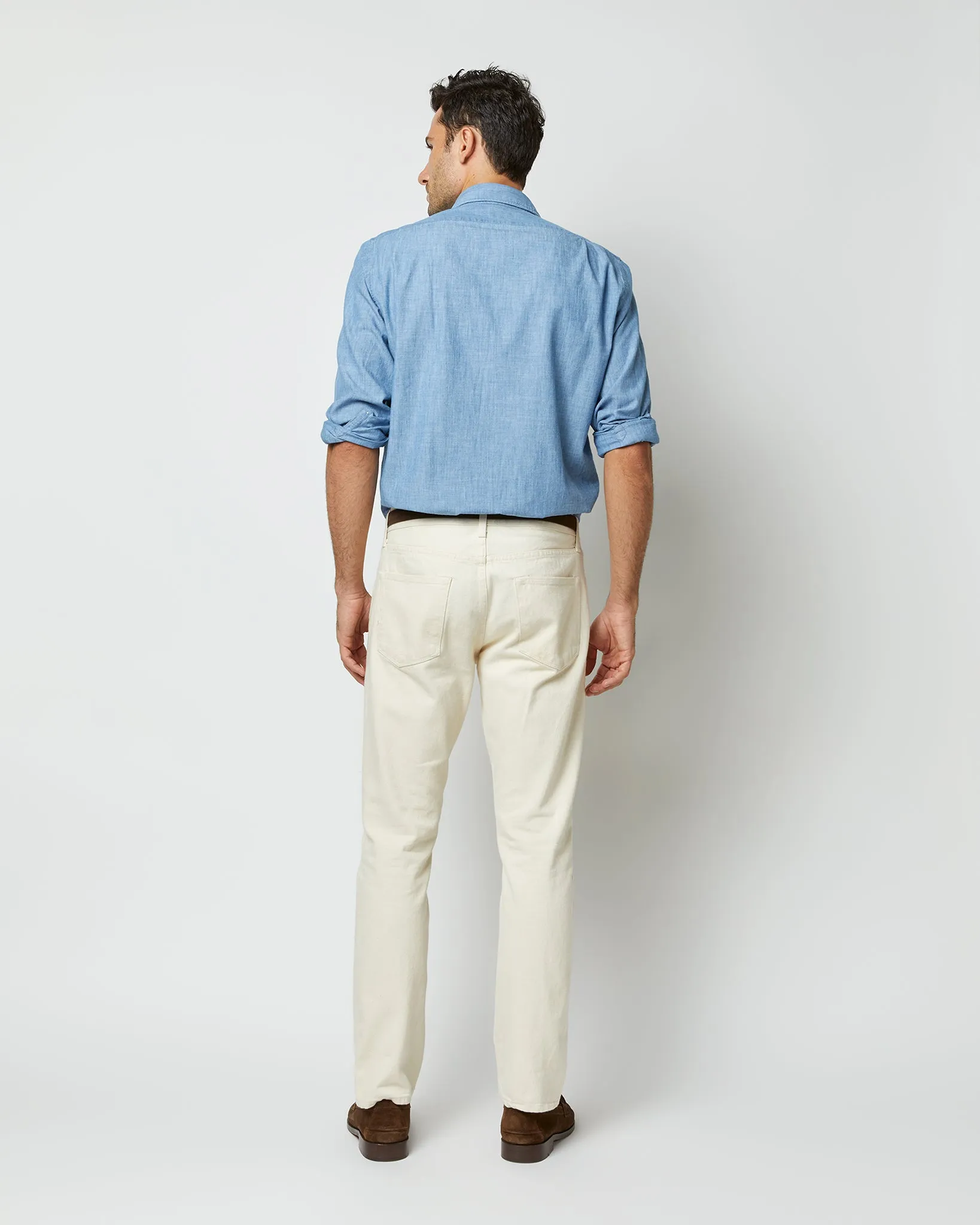 Otto Handmade Sport Shirt in Extra Light Washed Chambray sold by Mashburn product image thumbnail 4
