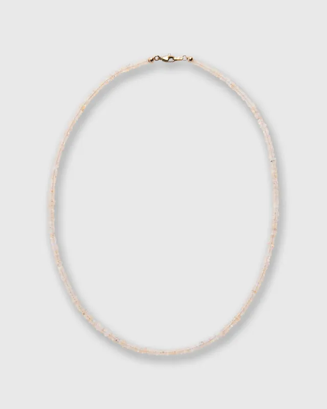 Tiny Beaded 14K Gold Necklace in White Opal sold by Mashburn