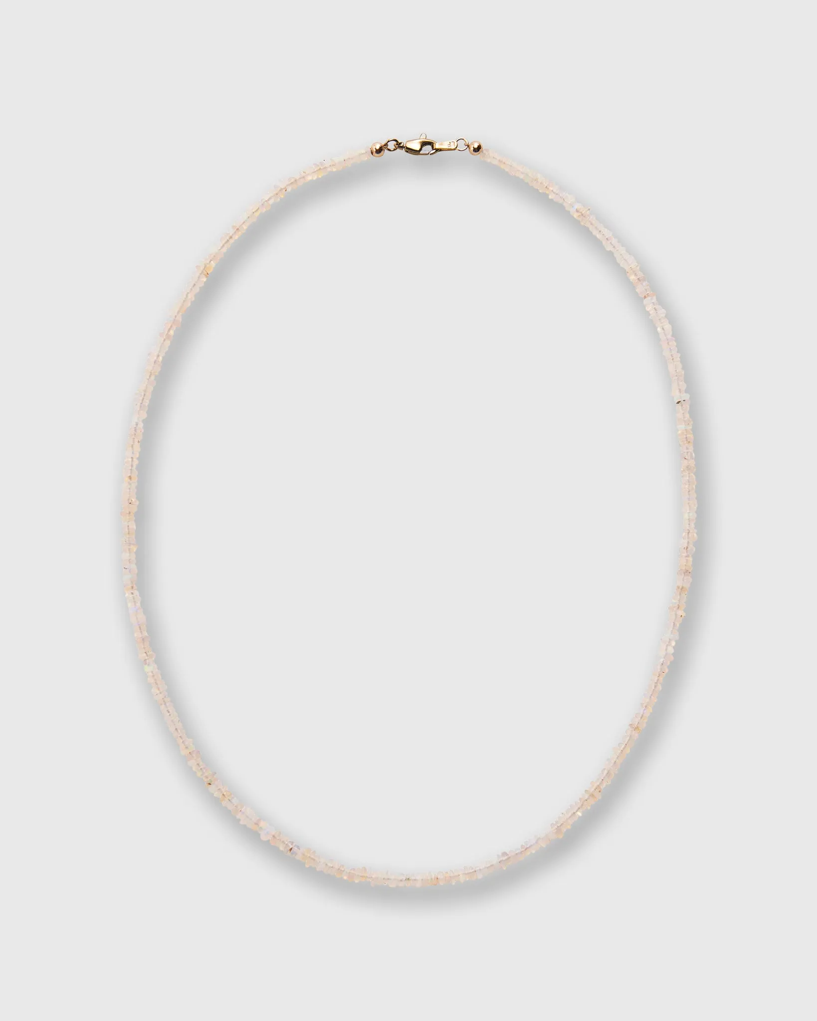 Tiny Beaded 14K Gold Necklace in White Opal sold by Mashburn