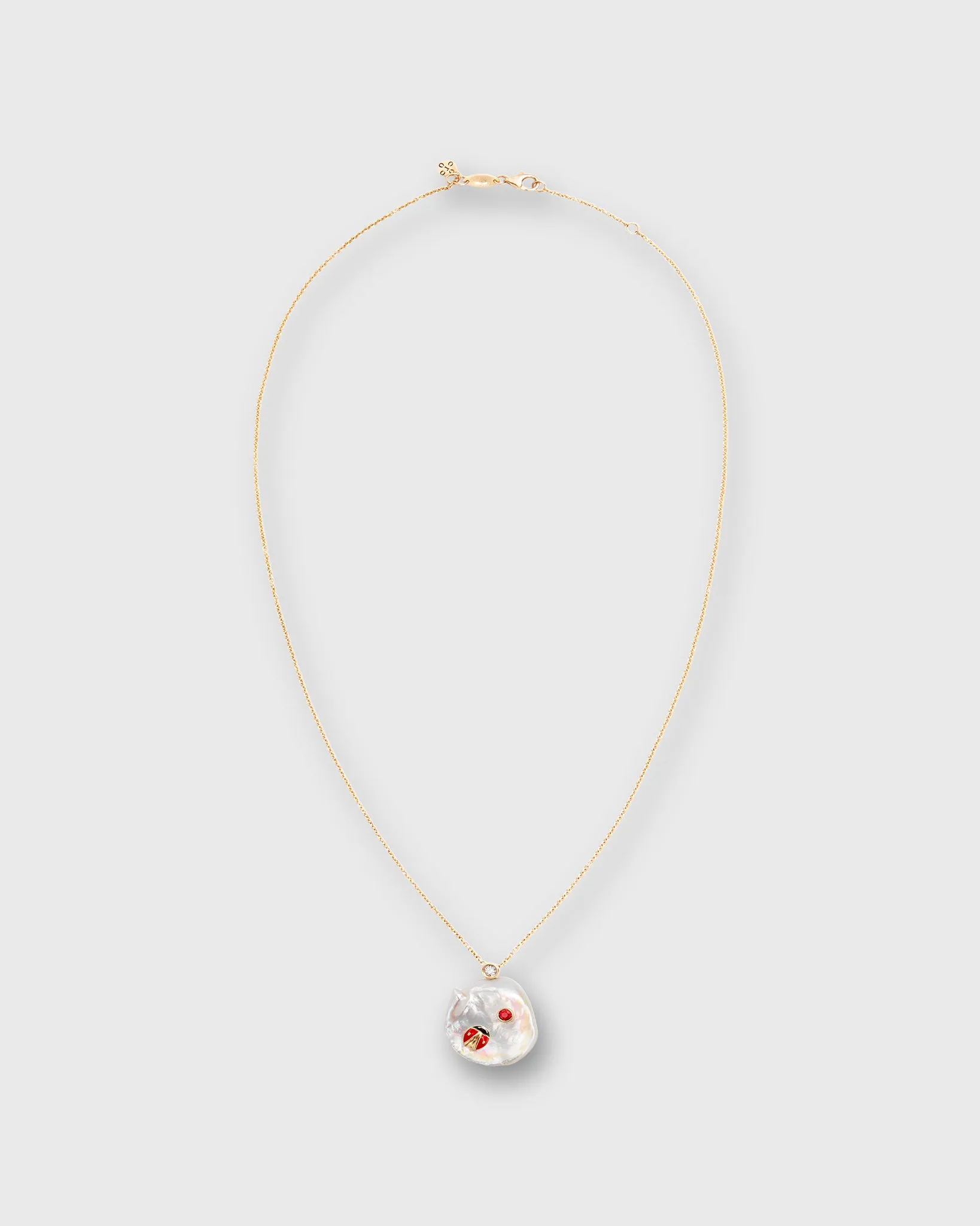 Lady Luck Pendant Necklace in Pearl/Diamond/Sapphire sold by Mashburn