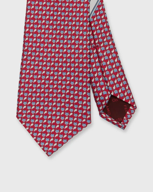 Silk Print Tie in Red Fox sold by Mashburn