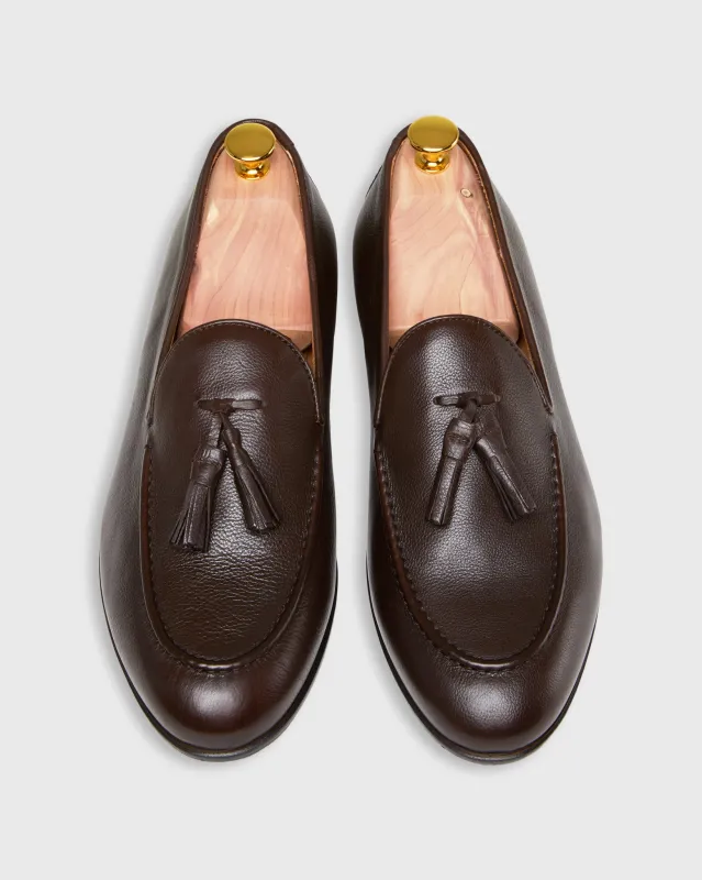 Nassau Tassel Loafer in Espresso Calfskin sold by Mashburn