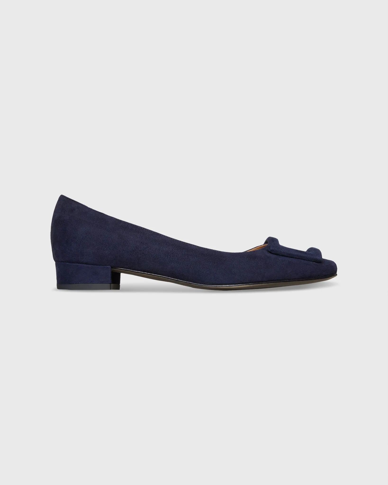 Buckle Shoe in Navy Suede sold by Mashburn
