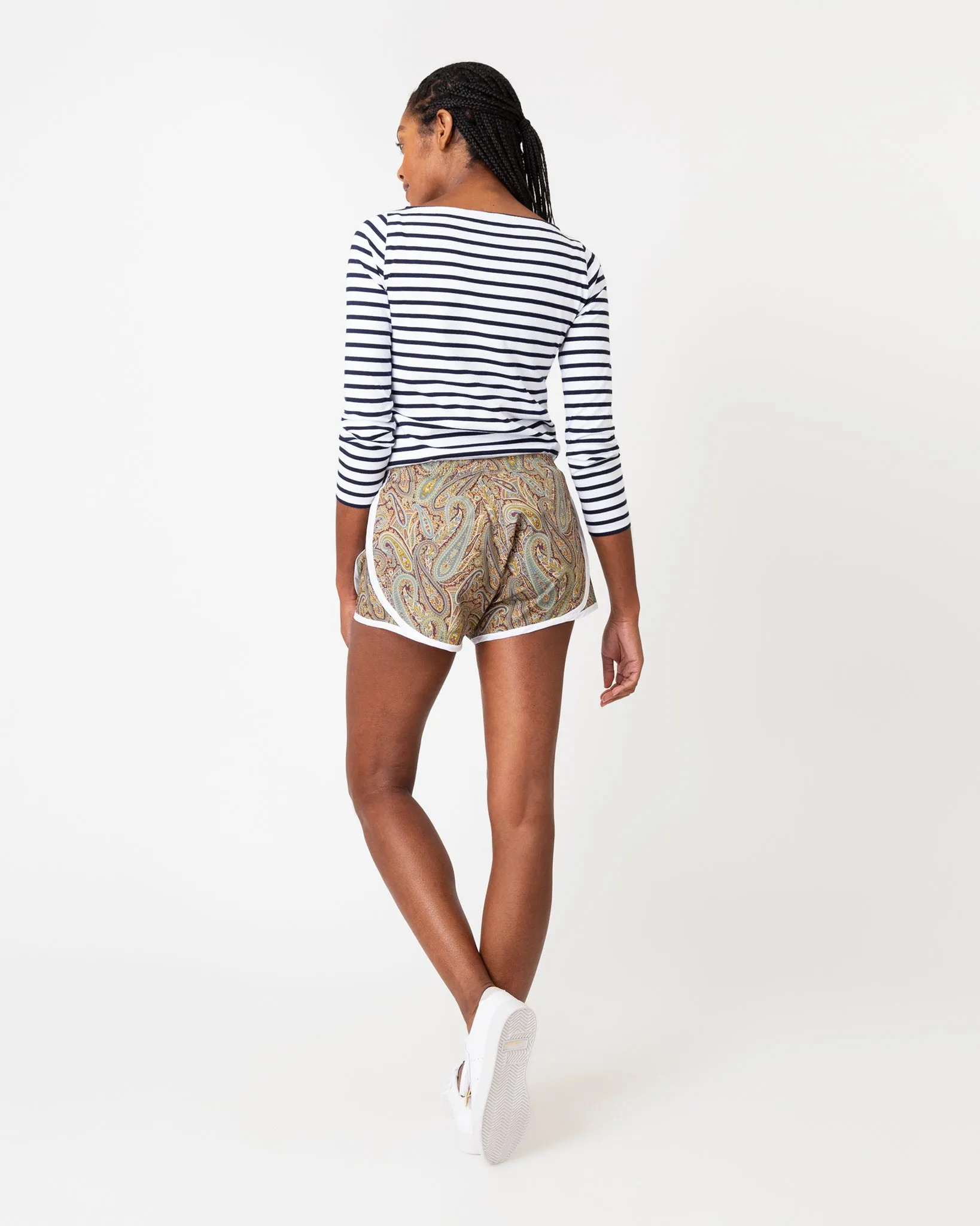 Track Short in Bordeaux Multi Paisley Park Liberty Fabric sold by Mashburn product image thumbnail 3