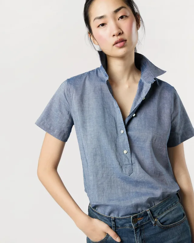 Scout Shirt in Indigo Cotolino Chambray made by Mashburn