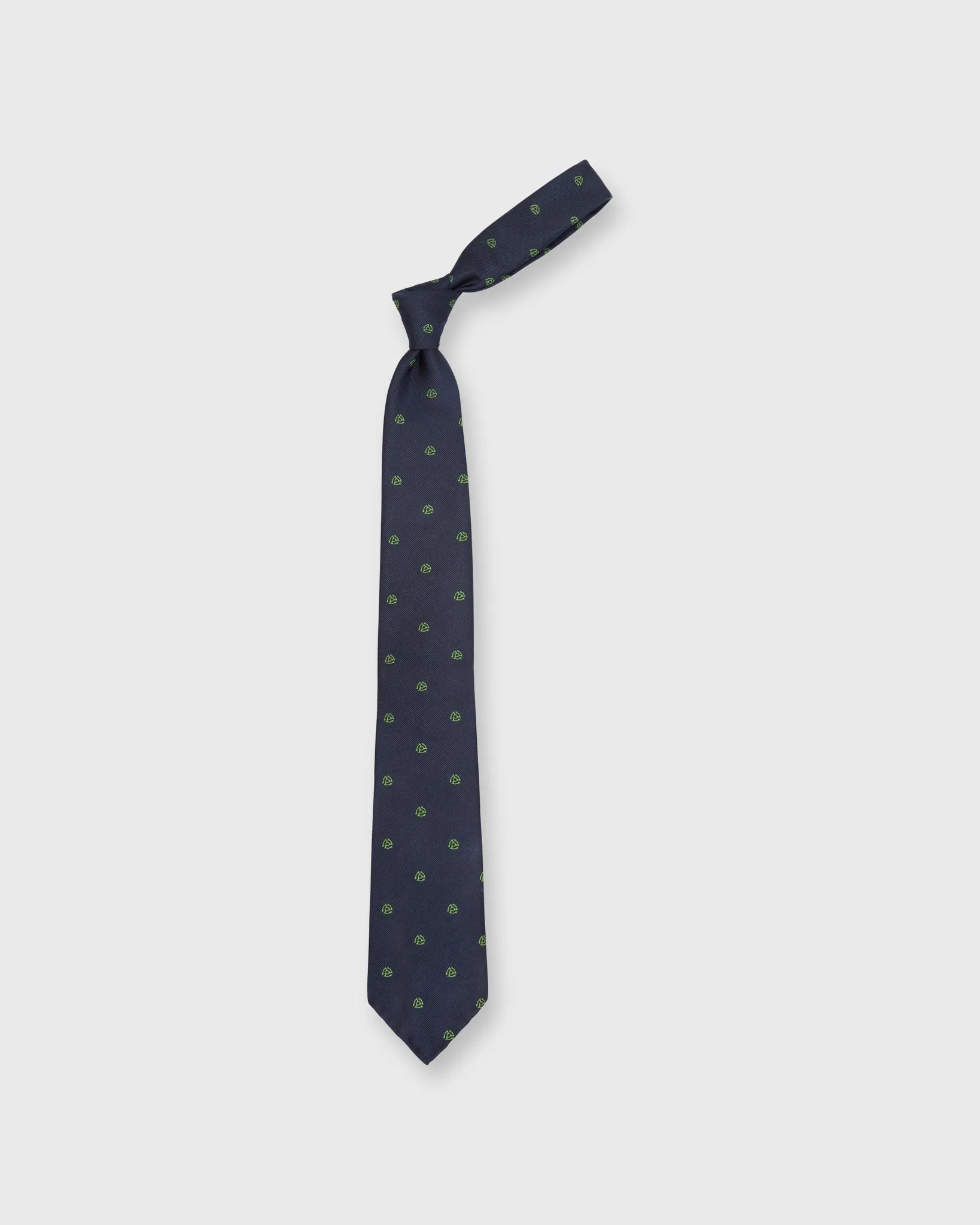 Silk Woven Club Tie in Navy/Green 45 Turntable Adapter sold by Mashburn product image thumbnail 3