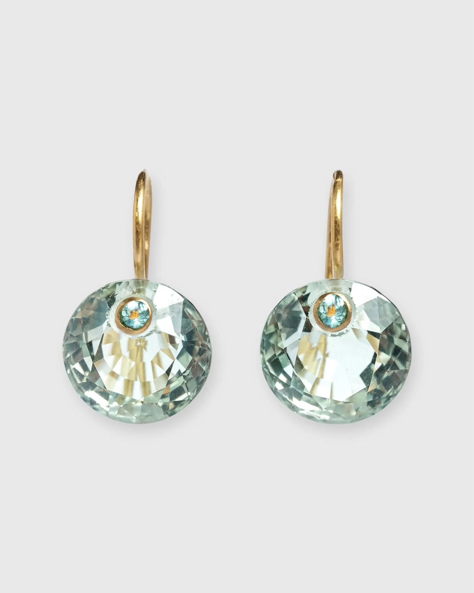 Small Round Gem Earrings in Green Quartz/Apatite sold by Mashburn product image thumbnail 3