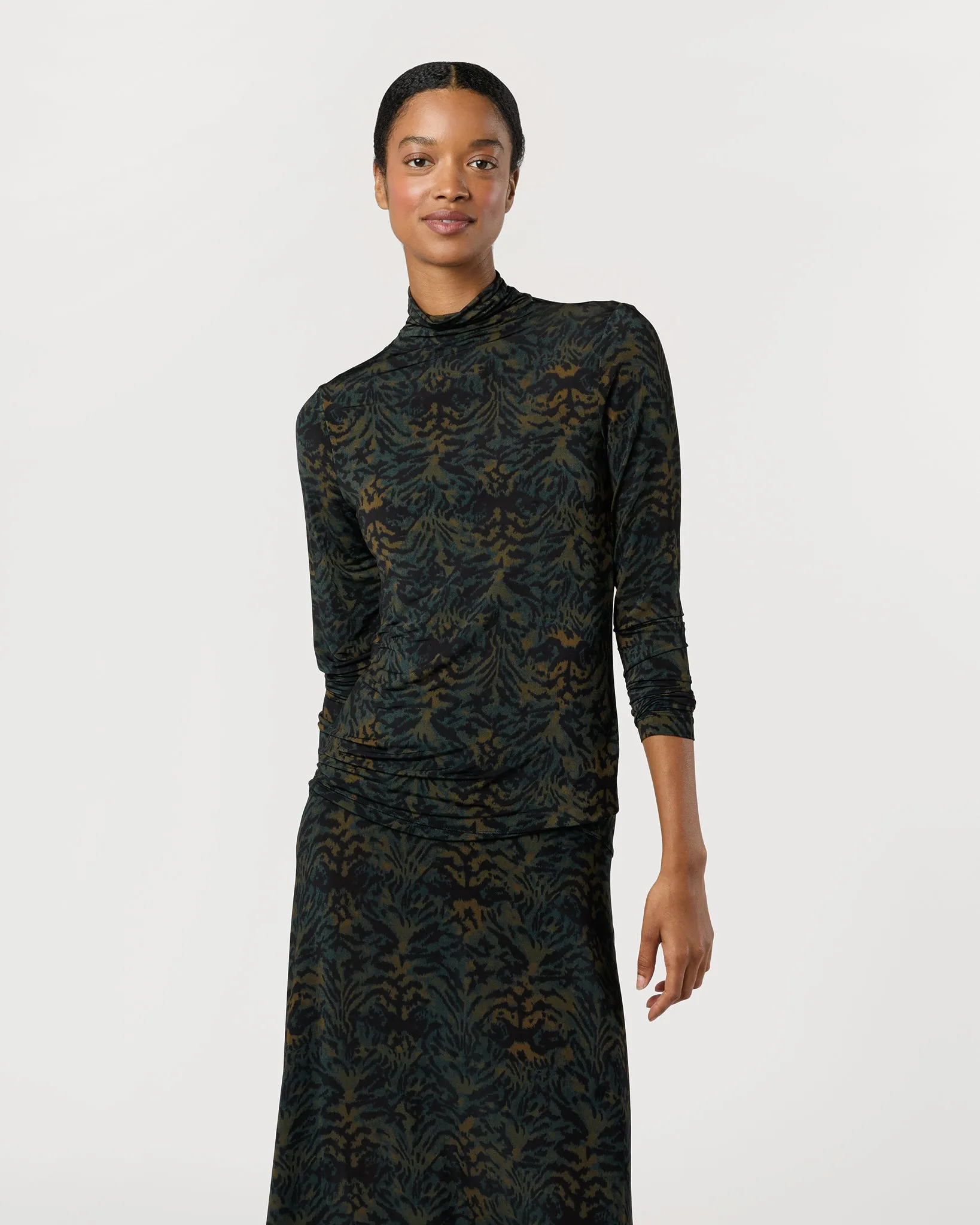 Aurelia Jersey Long Sleeve Turtleneck Top in Desert Jasper sold by Mashburn product image thumbnail 4