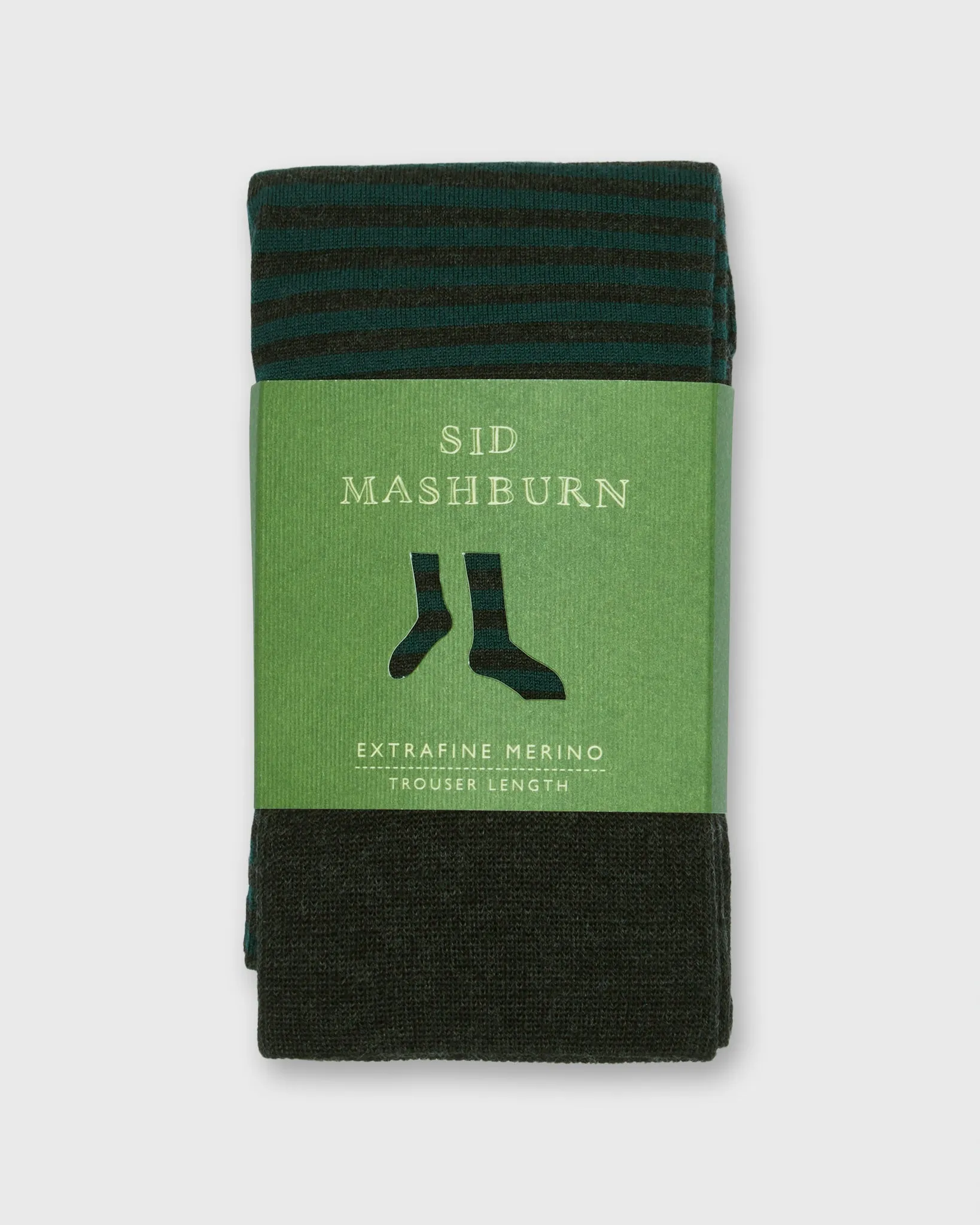 Striped Trouser Dress Socks in Charcoal/Petrol Extra Fine Merino sold by Mashburn product image thumbnail 2