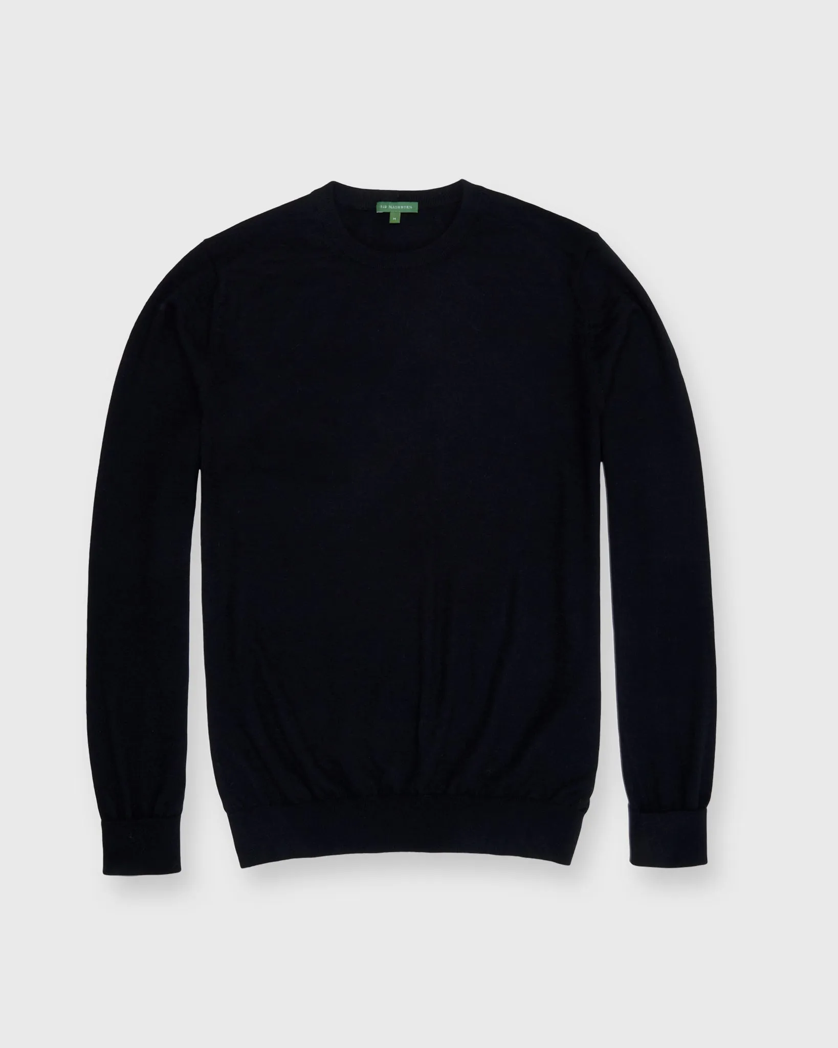 Fine-Gauge Crewneck Sweater in Black Cashmere sold by Mashburn