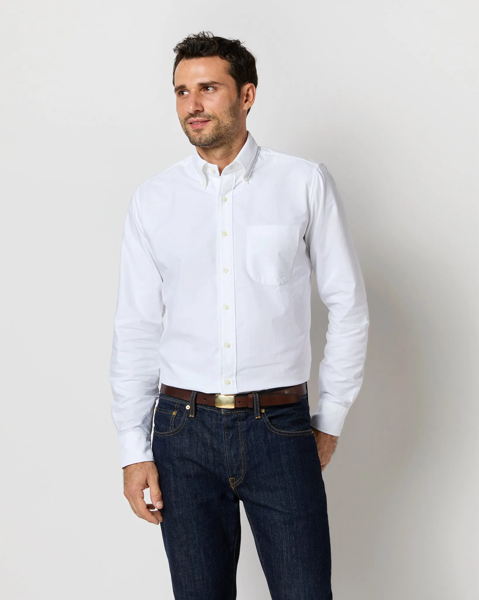Button-Down Dress Shirt in White Oxford sold by Mashburn product image thumbnail 2