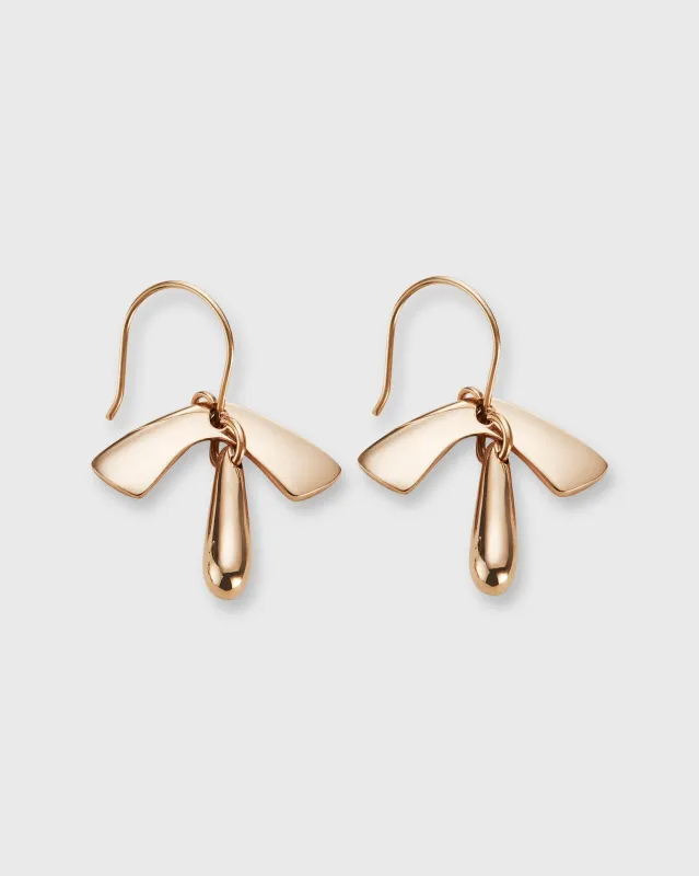 Leaf and Drop Earrings in Gold-Plated Brass sold by Mashburn