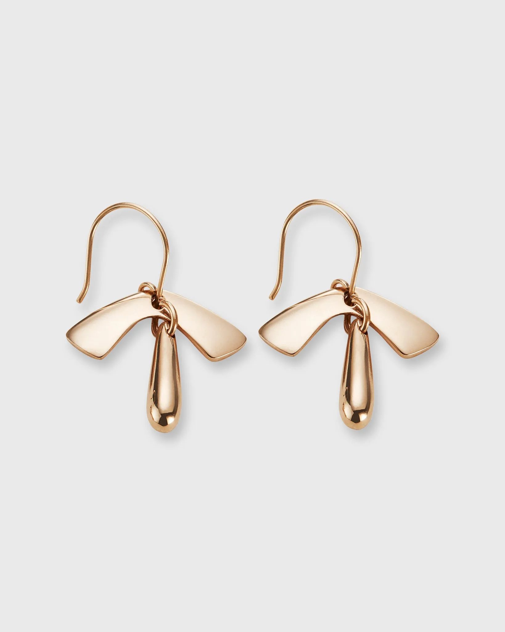 Leaf and Drop Earrings in Gold-Plated Brass sold by Mashburn