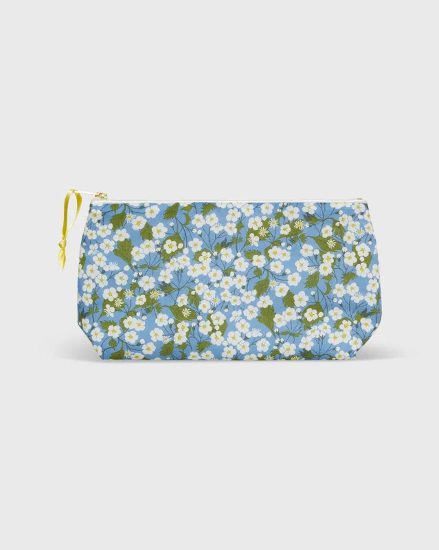 Soft Small Cosmetic Bag in Blue/Ivory Mitsi Liberty Fabric sold by Mashburn