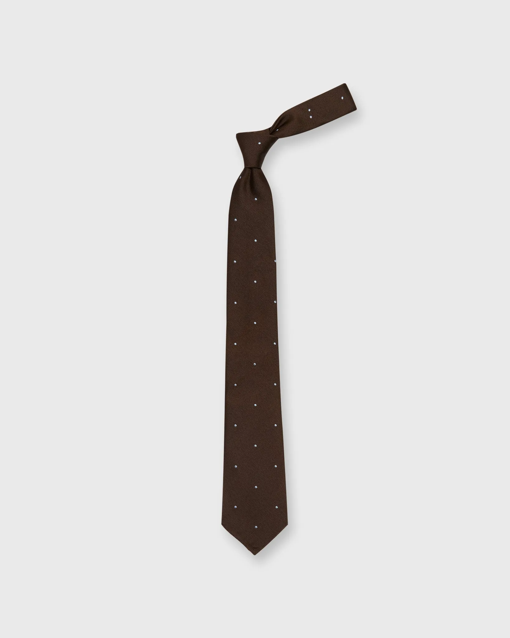 Silk Woven Tie in Brown/Sky Dot sold by Mashburn product image thumbnail 3