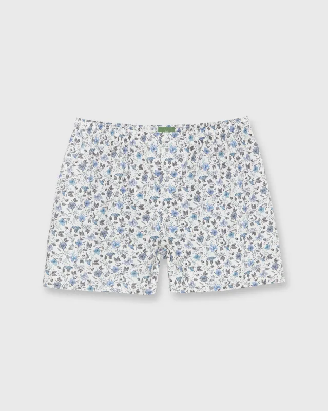 Button-Front Boxer Short in Blue Multi Ocean Isle Liberty Fabric sold by Mashburn
