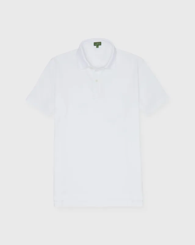 Court Polo in White Pima Pique sold by Mashburn