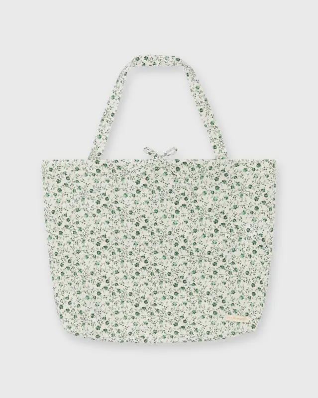 Reusable Tote Bag in Green Indigo Berry Liberty Fabric sold by Mashburn