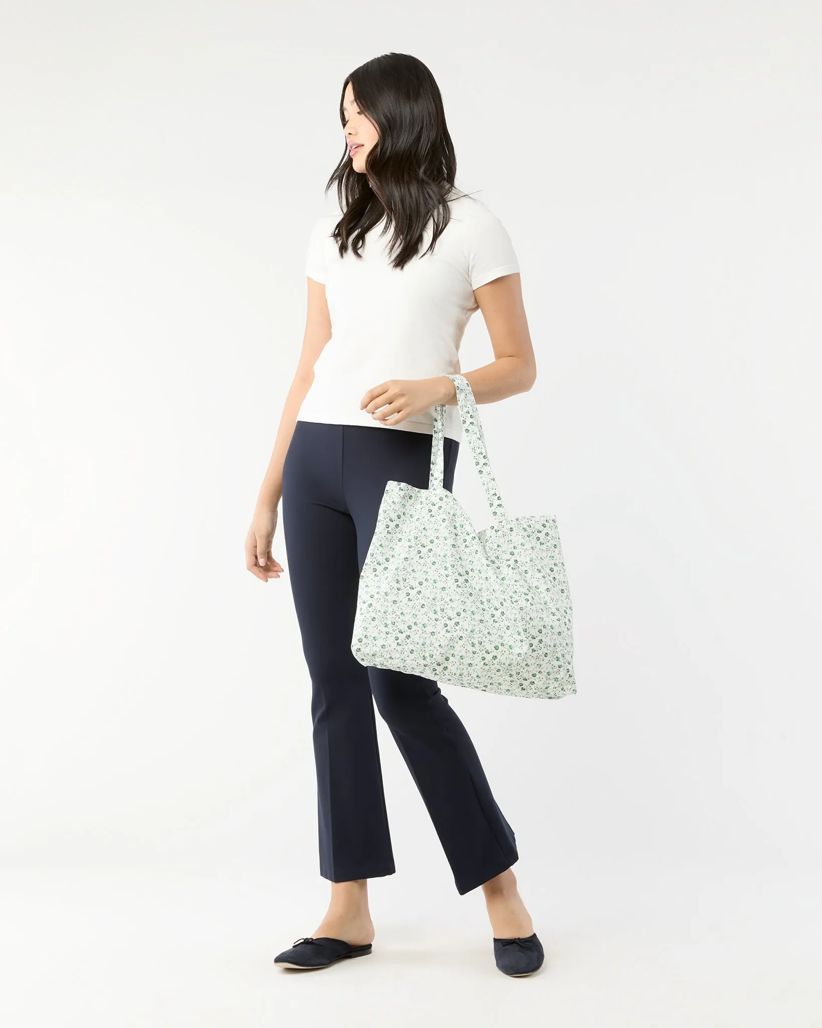 Reusable Tote Bag in Green Indigo Berry Liberty Fabric sold by Mashburn product image thumbnail 2