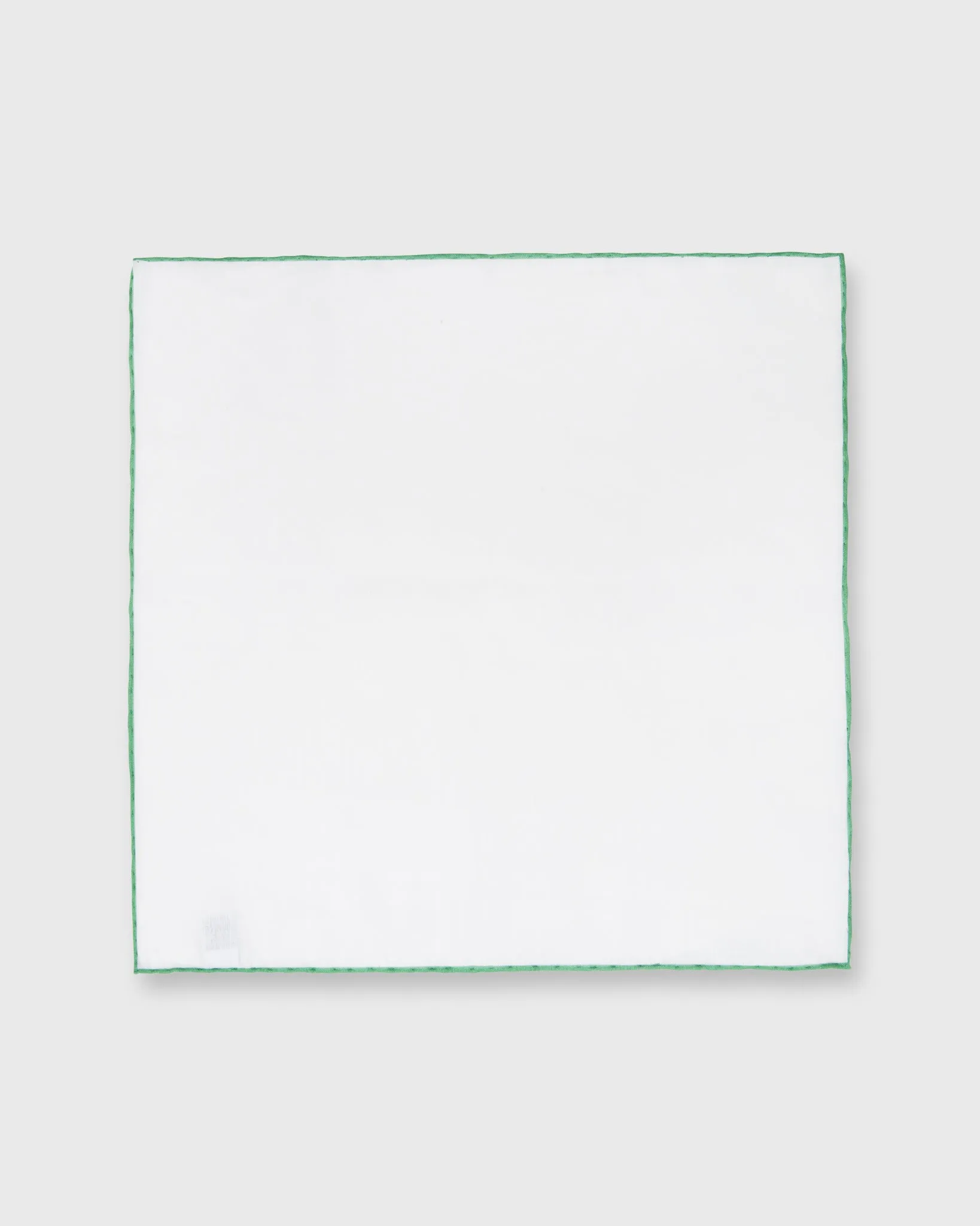 Hand-Rolled Pocket Square in White Cotolino/Light Green Edge sold by Mashburn product image thumbnail 2