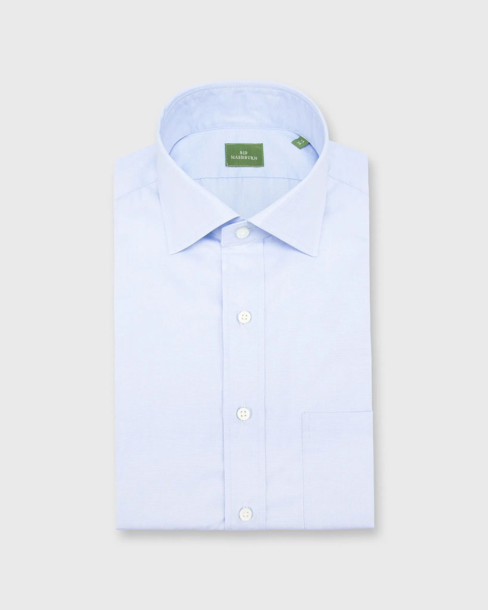 Spread Collar Dress Shirt in Sky End-On-End sold by Mashburn