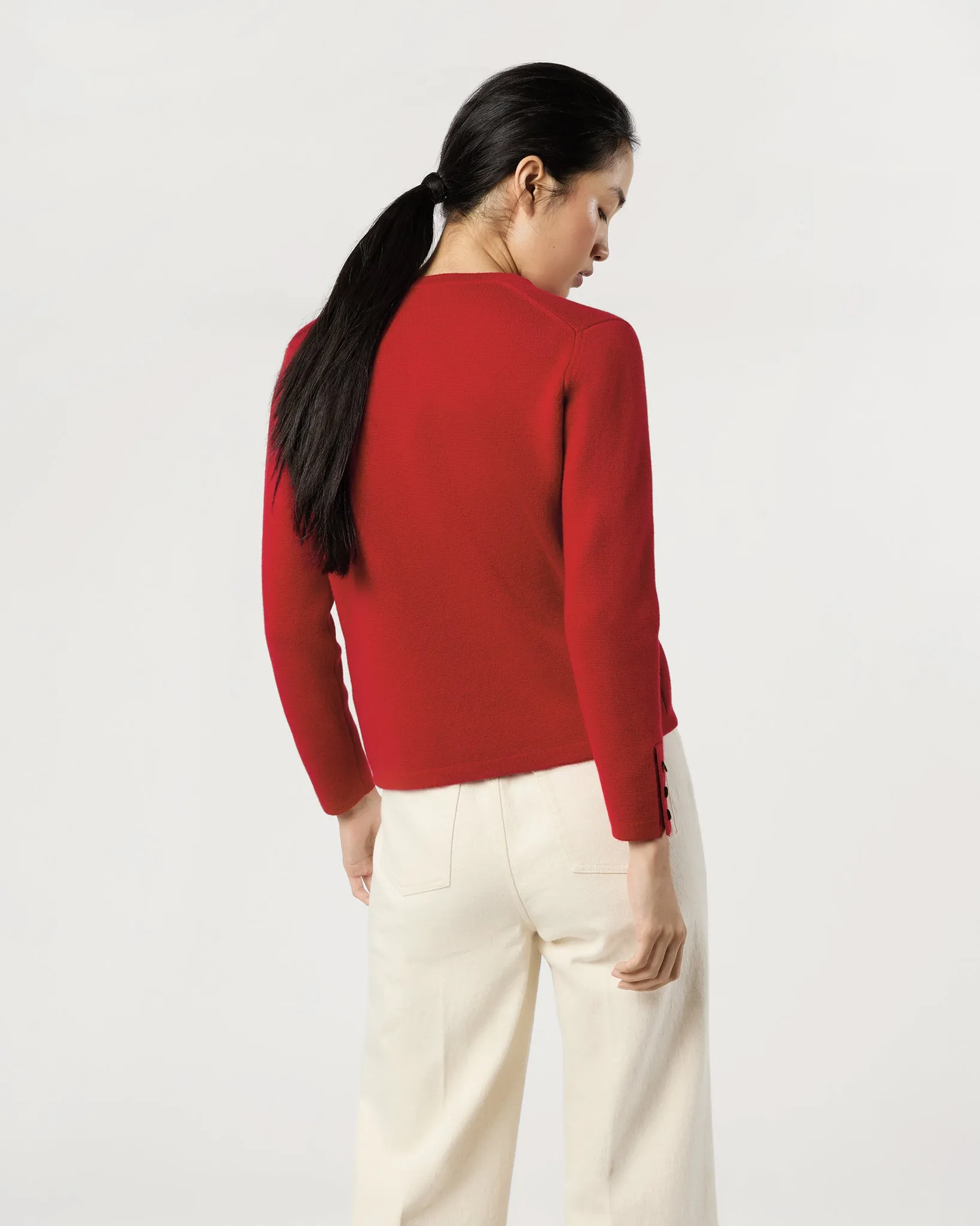 Gabby Cardigan in Red Cashmere sold by Mashburn product image thumbnail 5