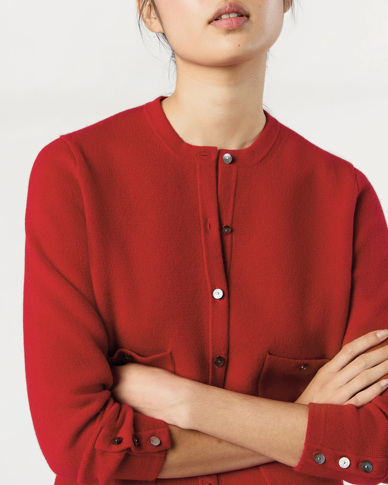 Gabby Cardigan in Red Cashmere sold by Mashburn product image thumbnail 2