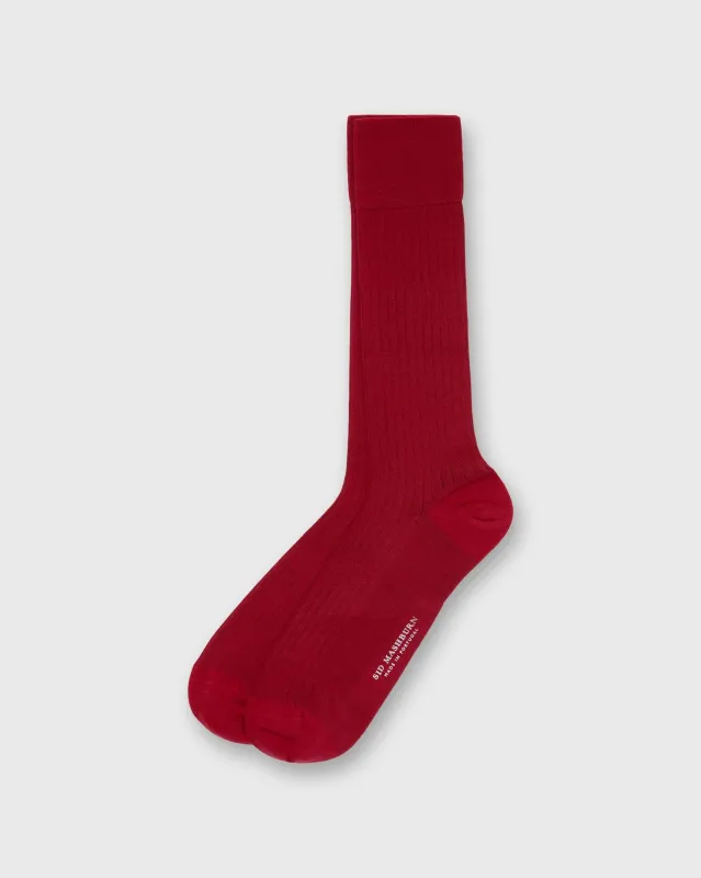 Trouser Dress Socks in Red Extra Fine Merino sold by Mashburn