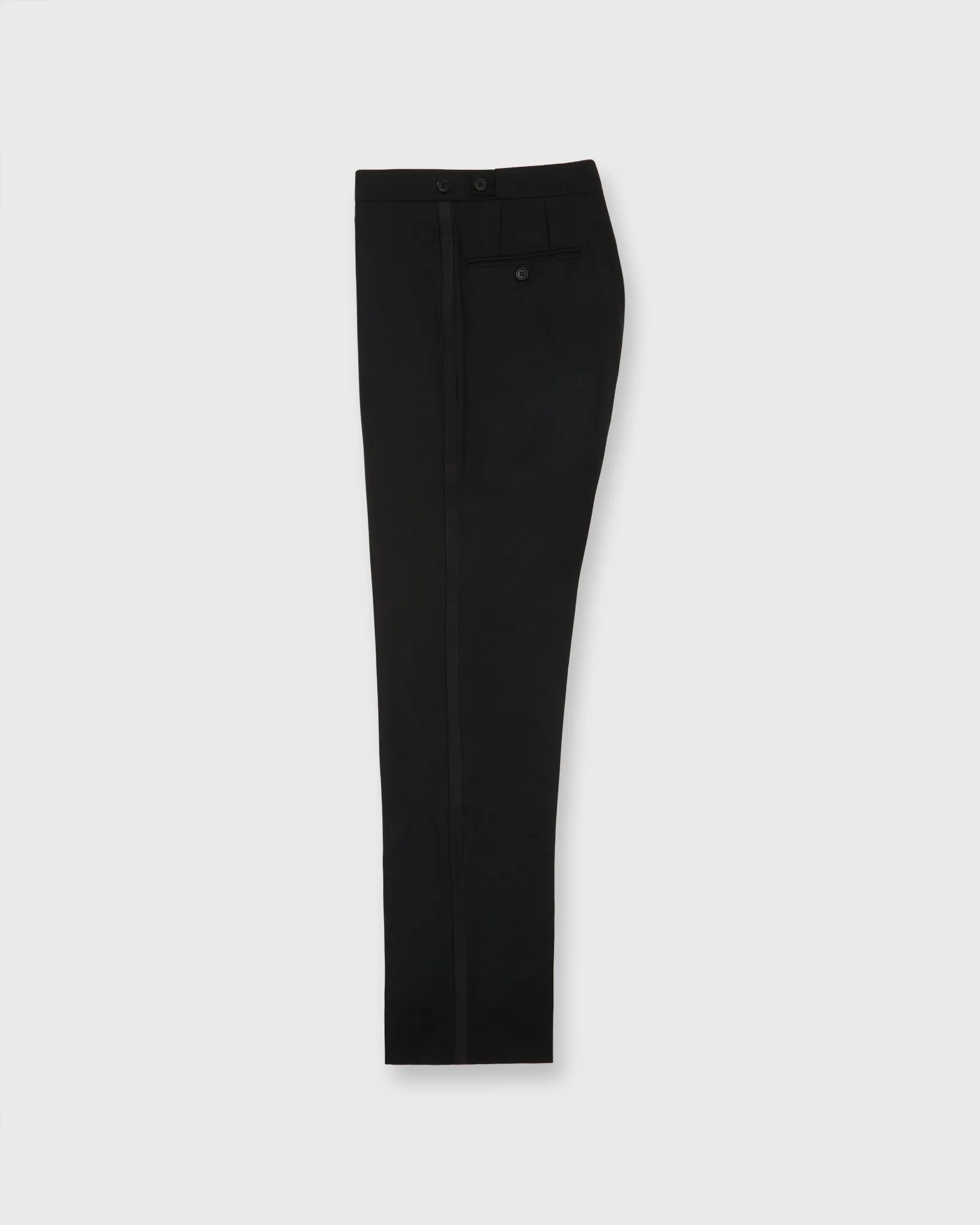 Tuxedo Trouser in Black Plainweave sold by Mashburn