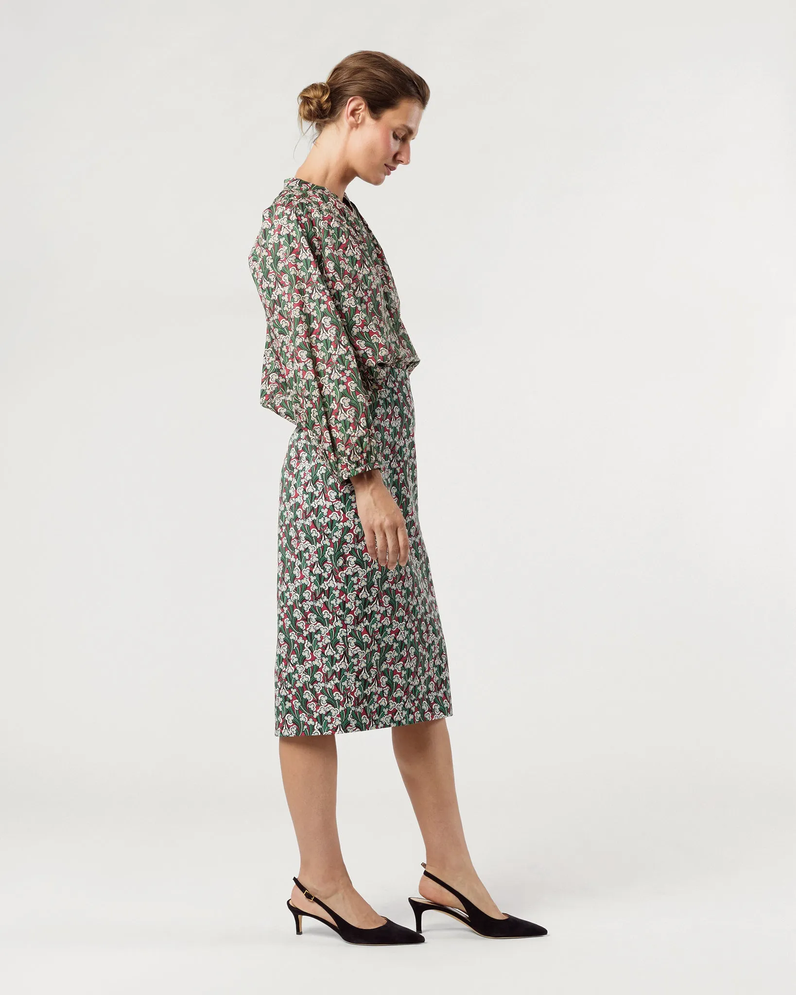 Aurora Skirt in Crimson/Multi Laith Liberty Fabric Twill sold by Mashburn product image thumbnail 4