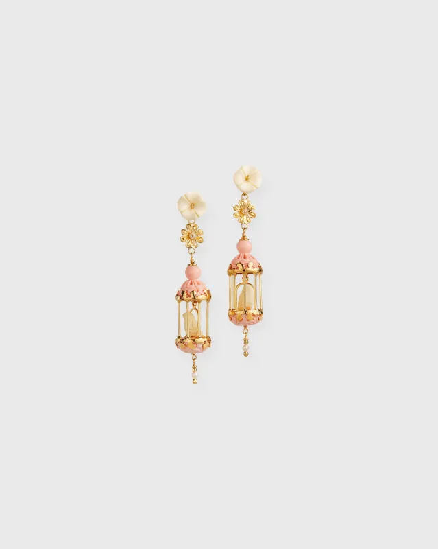 Aviary Classic Mini Earrings in Pink/White sold by Mashburn