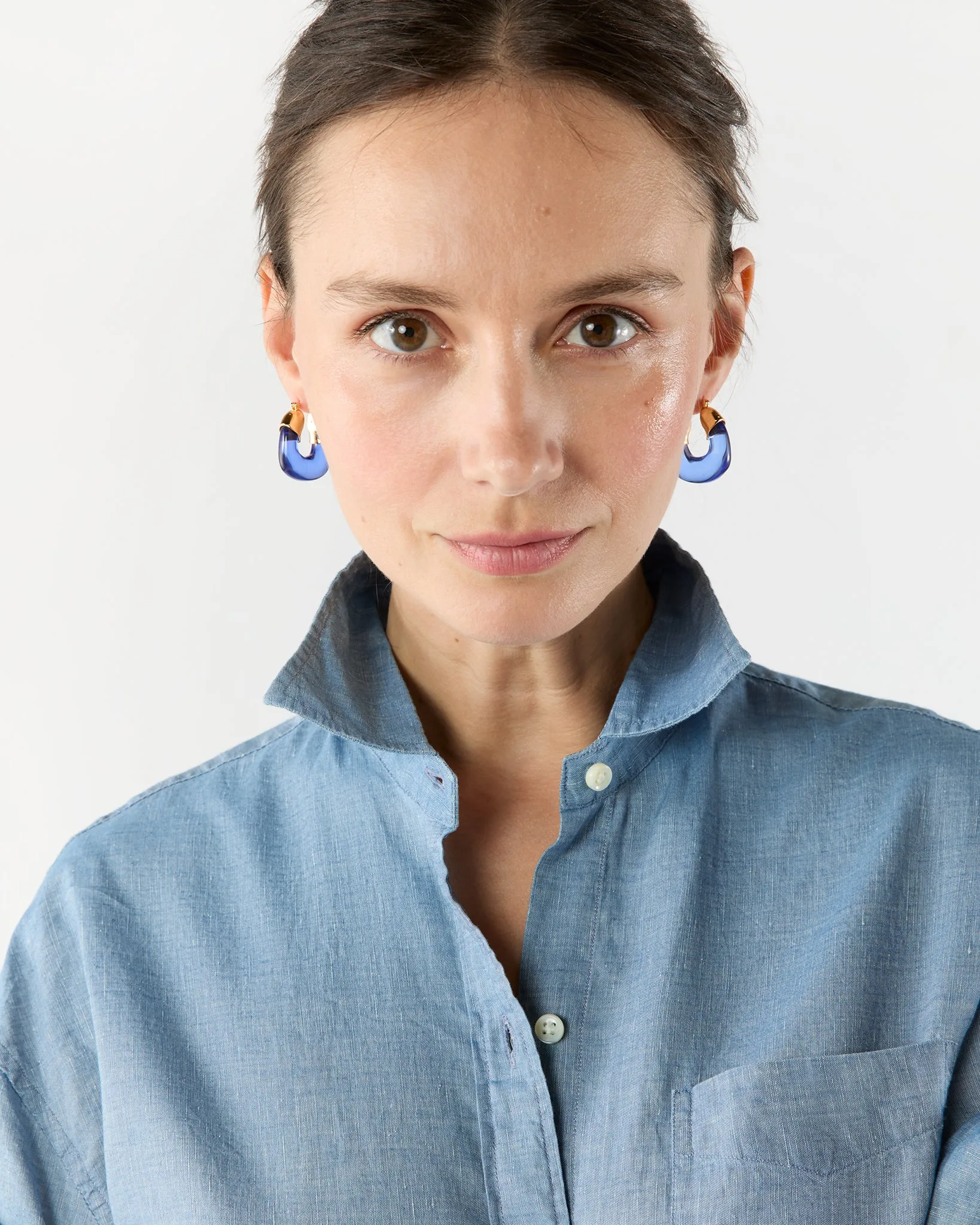 Mini Organic Hoop Earrings in Electric sold by Mashburn product image thumbnail 3
